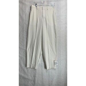 ASOS Design Women’s 30 Wide Leg Ivory Pleated Polyester Blend Boho Casual Pants